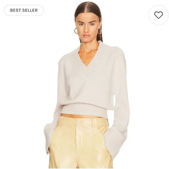 Final drop! Price firm- NWT HELSA Talena Cashmere V-neck Sweater - medium - Picture 6 of 7